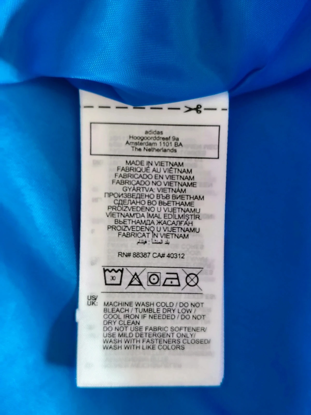 Chaqueta cortavientos para hombre adidas originals Trefoil azul nueva superior – photo 7